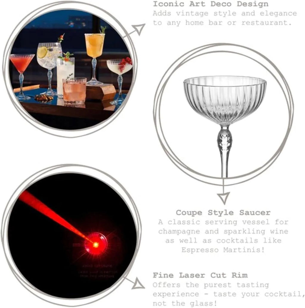 Clear 7.75 Oz Cocktail Coupe Glass Set Of 4 Q19342