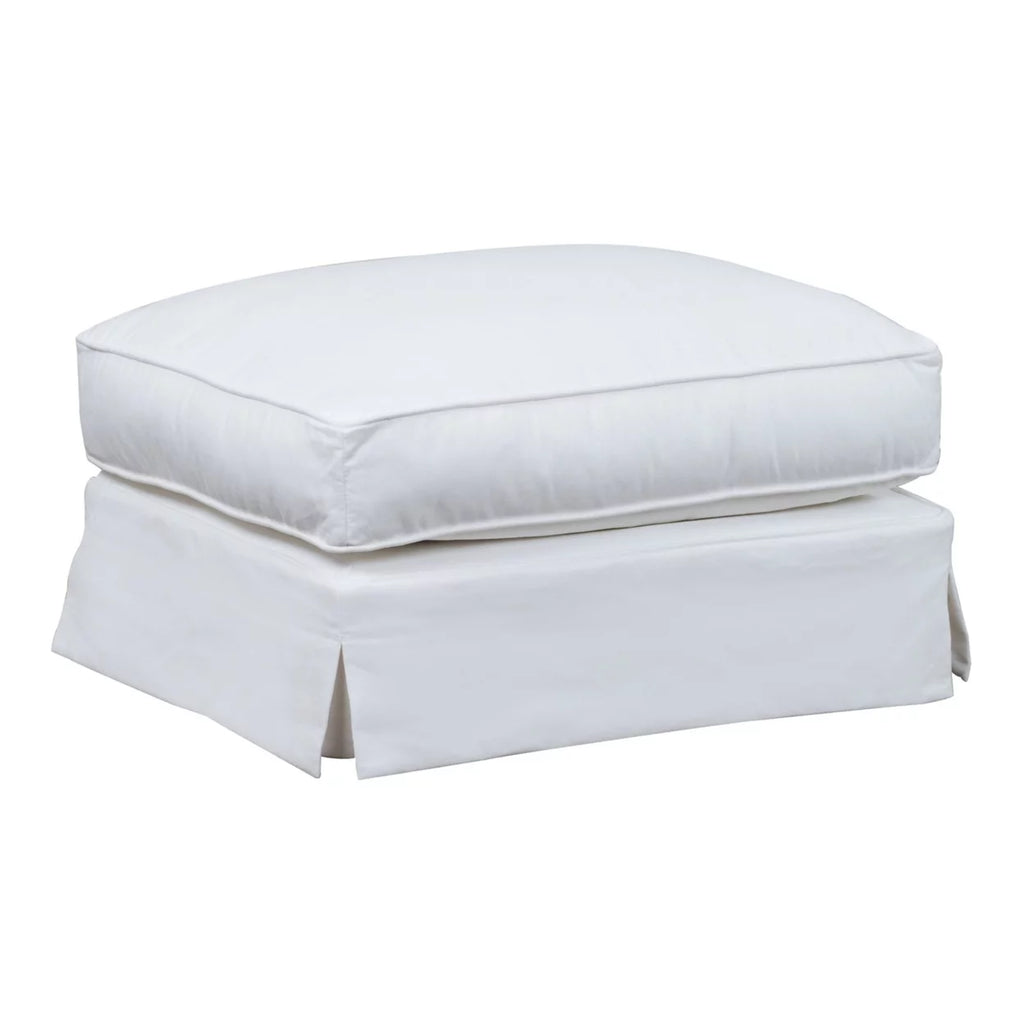 White Upholstered Ottoman O682