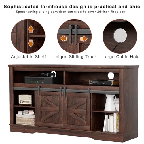 Farmhouse TV Stand for Televisions up to 65 Inches, 58 Inch, Milk White H6015