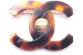 Chanel Classic CC Brooch Faux Tortoise Brown