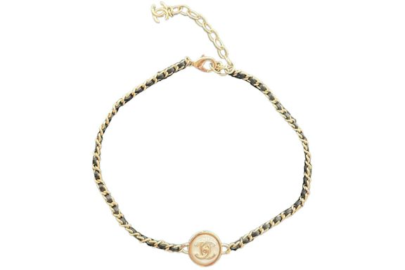 Chanel Round CC Logo Choker Gold/White (ABA006)