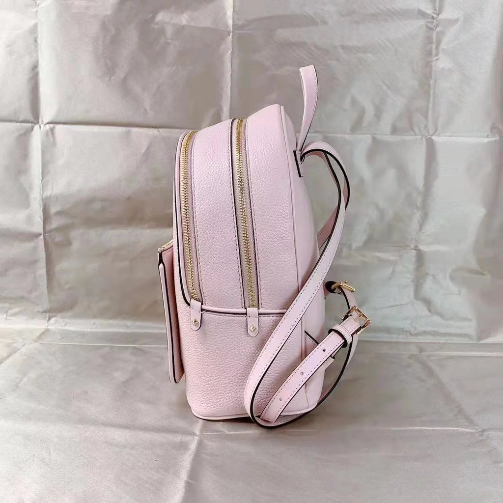 Powder Blush Pink Pebbled Leather Backpack O2360