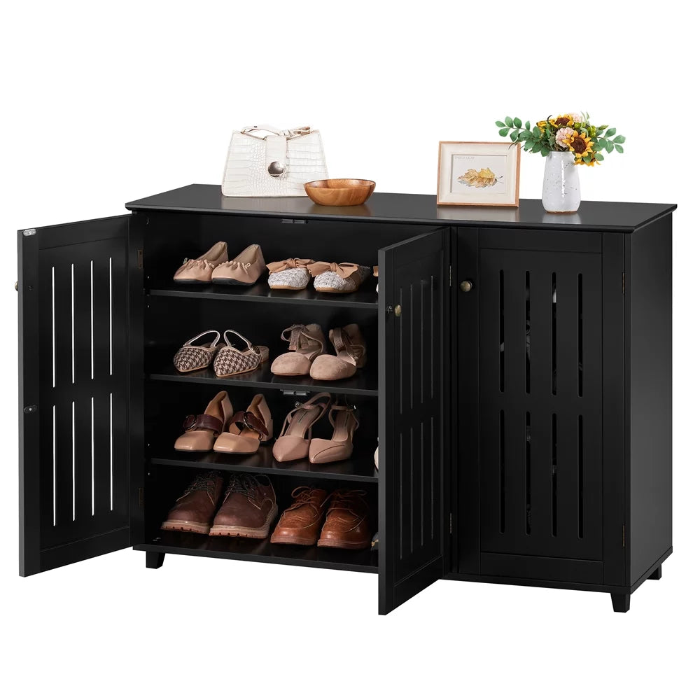 4 Tier Black Shoe Storage Cabinet Z43438