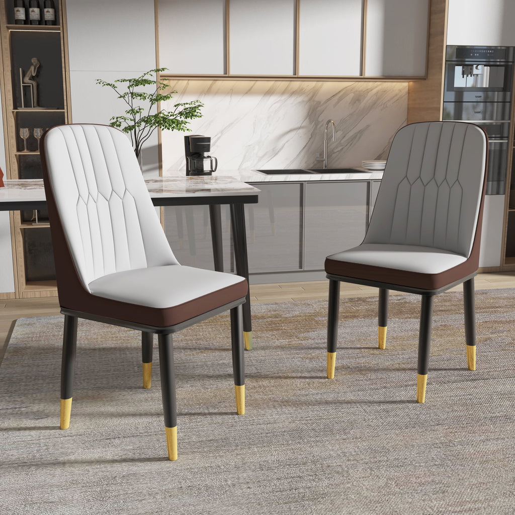 Faux Leather Dining Chairs Set of 2 Gray K712399