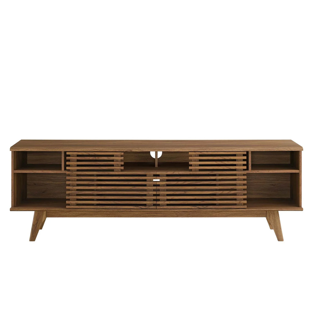 71" Walnut Media Console TV Stand O547733