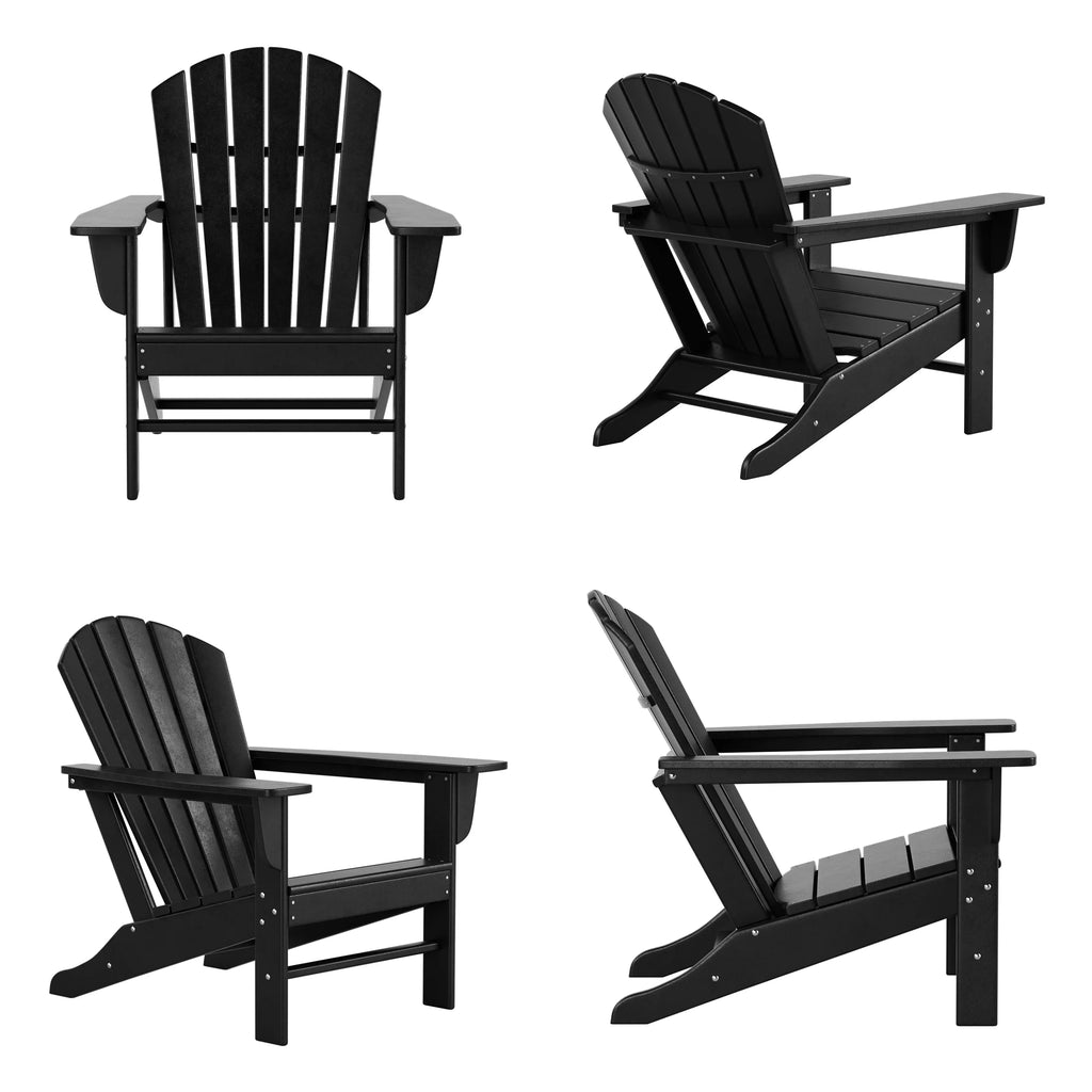 Black All Weather Resistant Poly Lumber Adirondack Chair F6751