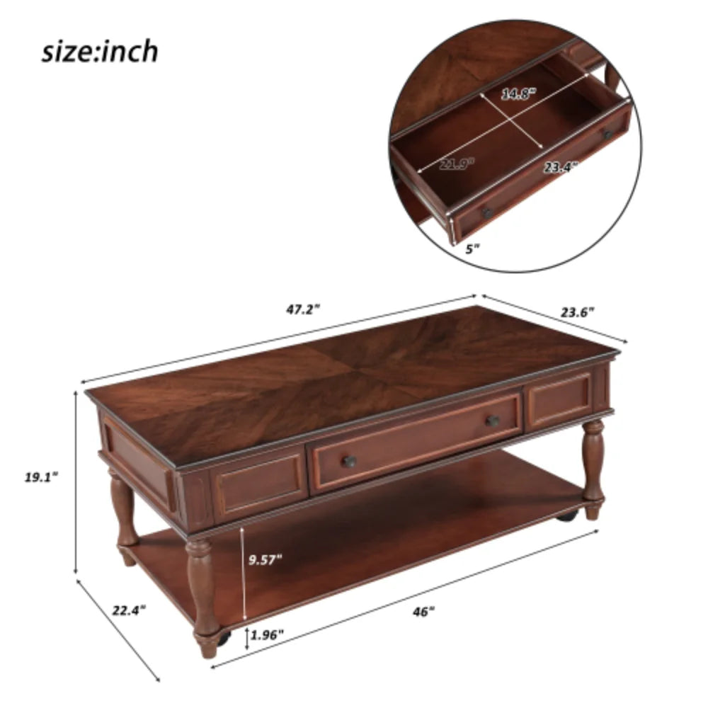 Cocktail Table with Caster Wheels Espresso P974337