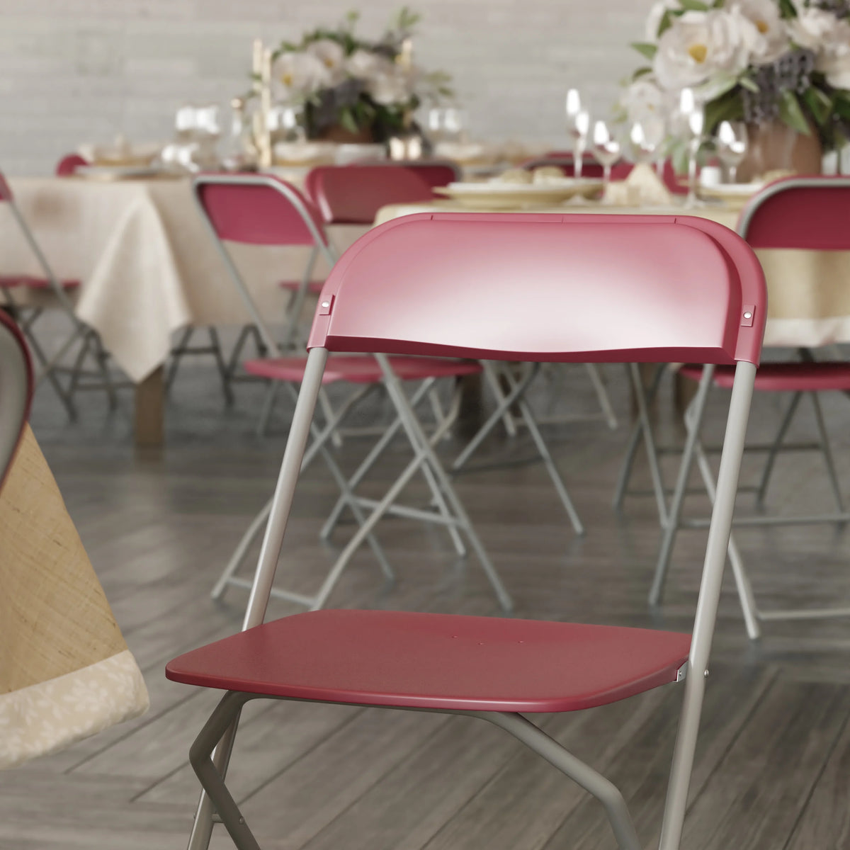 Red Plastic Folding Chair 6 Pack G673