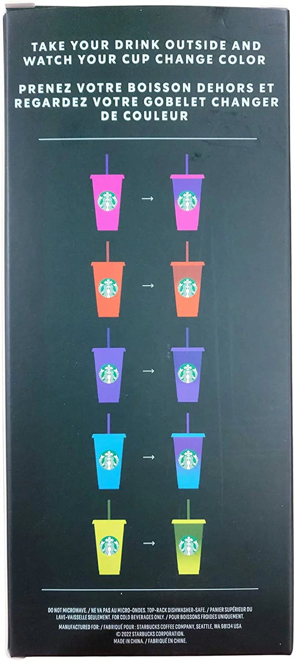 Color Change Cold Cups with Straws 24oz Pack of 5 M61531