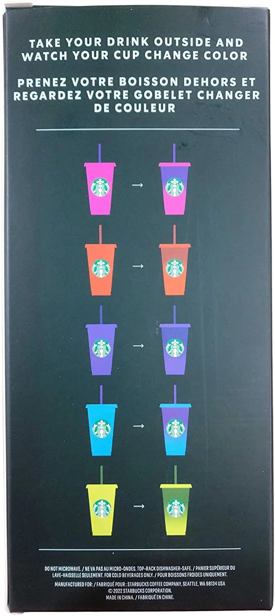 Color Change Cold Cups with Straws 24oz Pack of 5 M61531