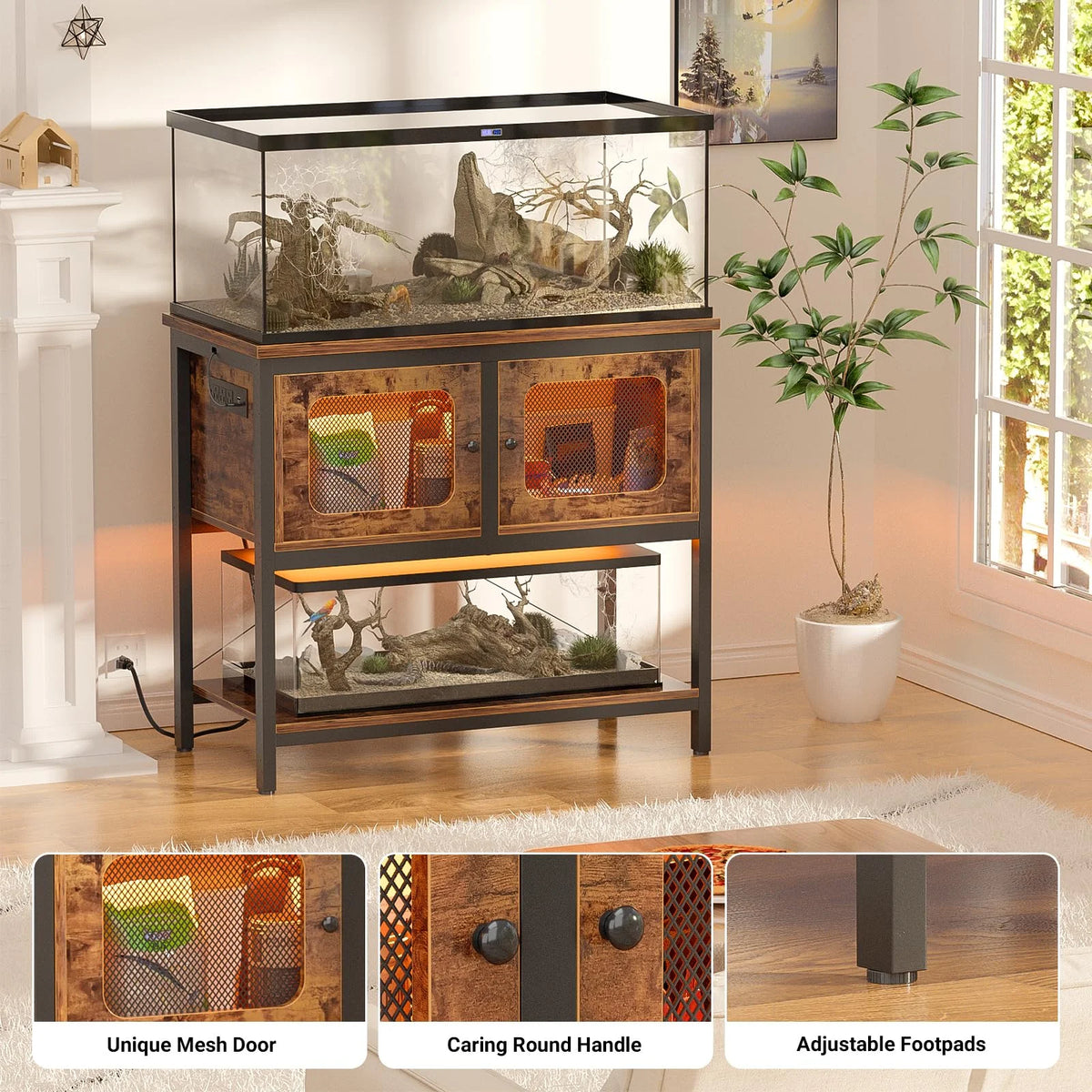 40-50 Gallon Metal Aquarium Stand with Cabinet S7731