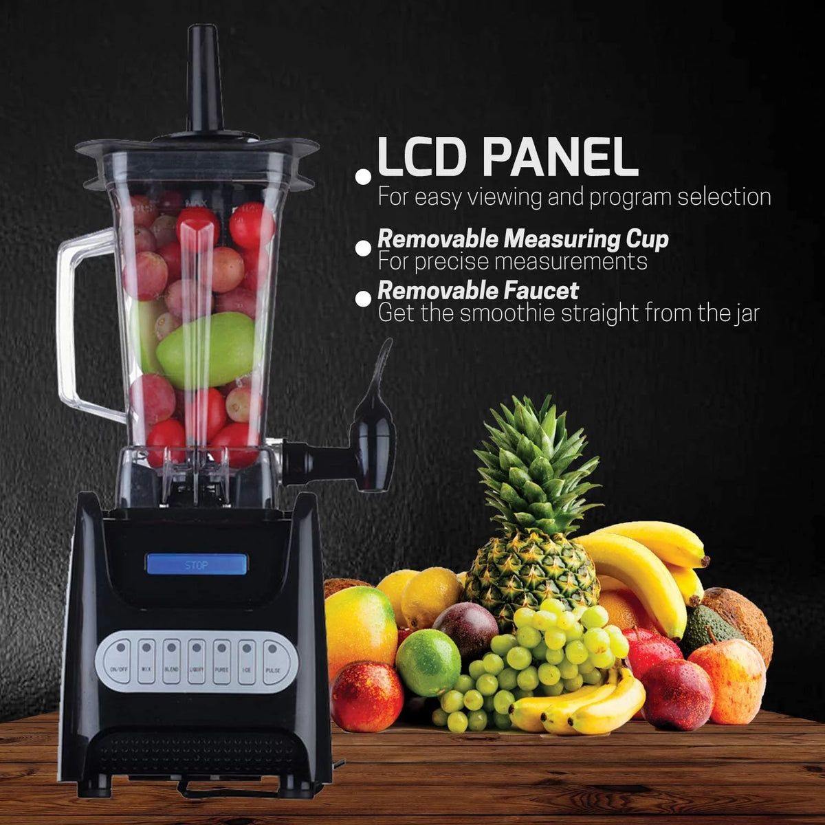 1000 Watt Black Countertop Blender L4082