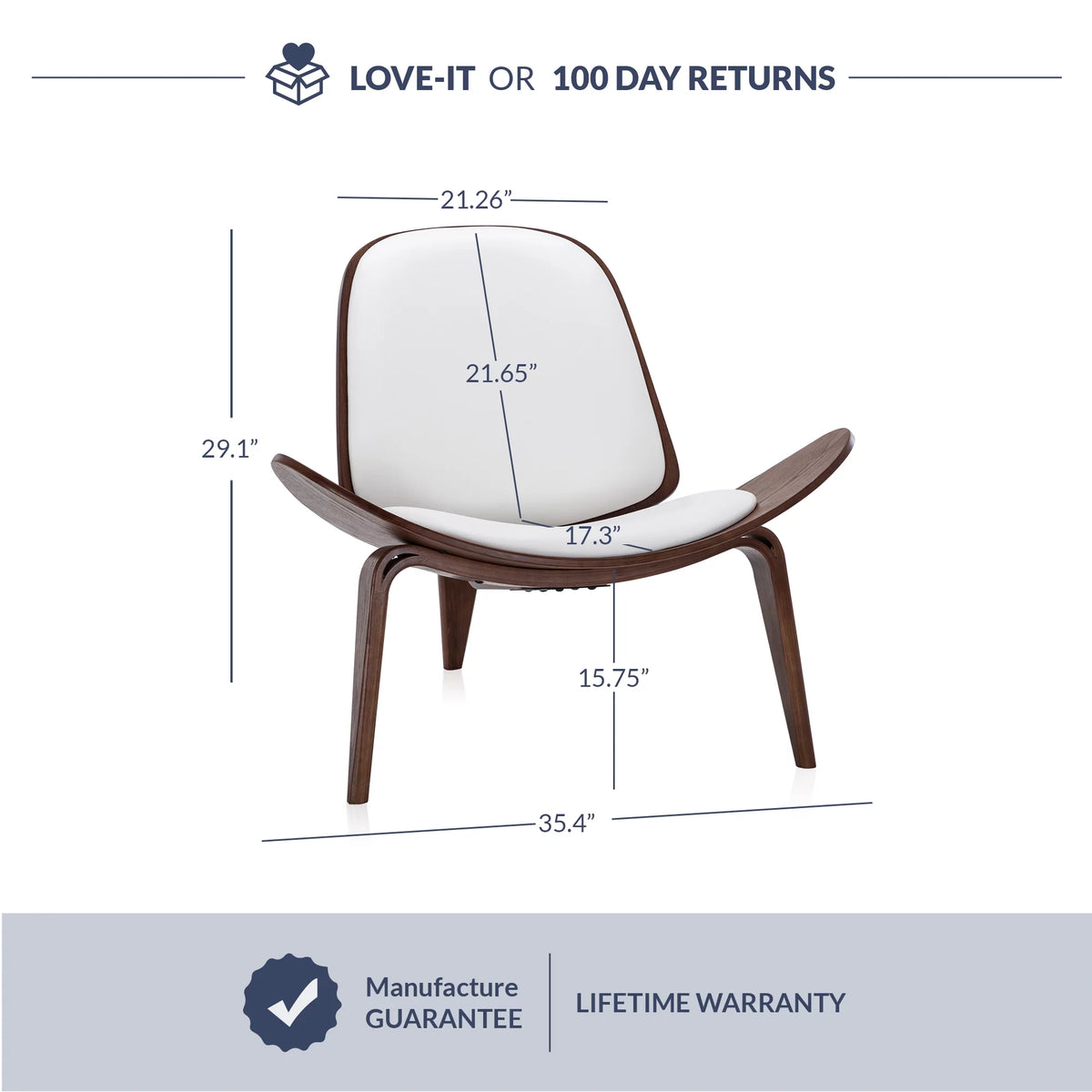 White Faux Leather Armless Accent Chair D732