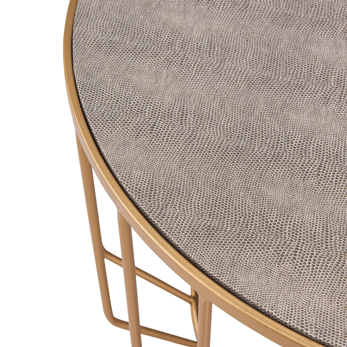 Gray Faux Shagreen Coffee Table Set of 2 V852