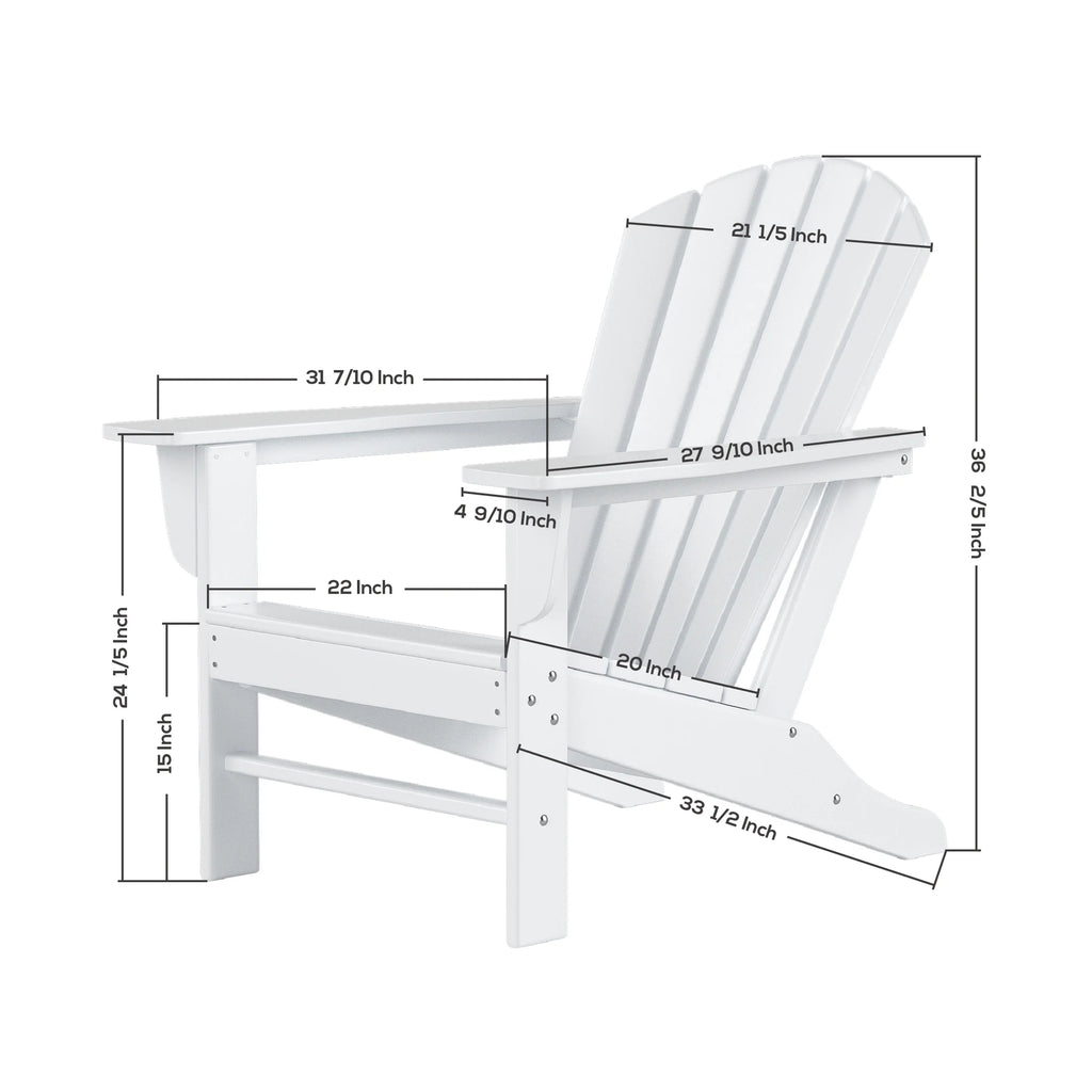 Black All Weather Resistant Poly Lumber Adirondack Chair F6751
