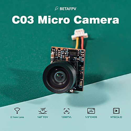 FPV Micro Camera 1/3'' CMOS Sensor 1200TVL 2.1mm Lens 160° FOV NTSC 4:3 B541767