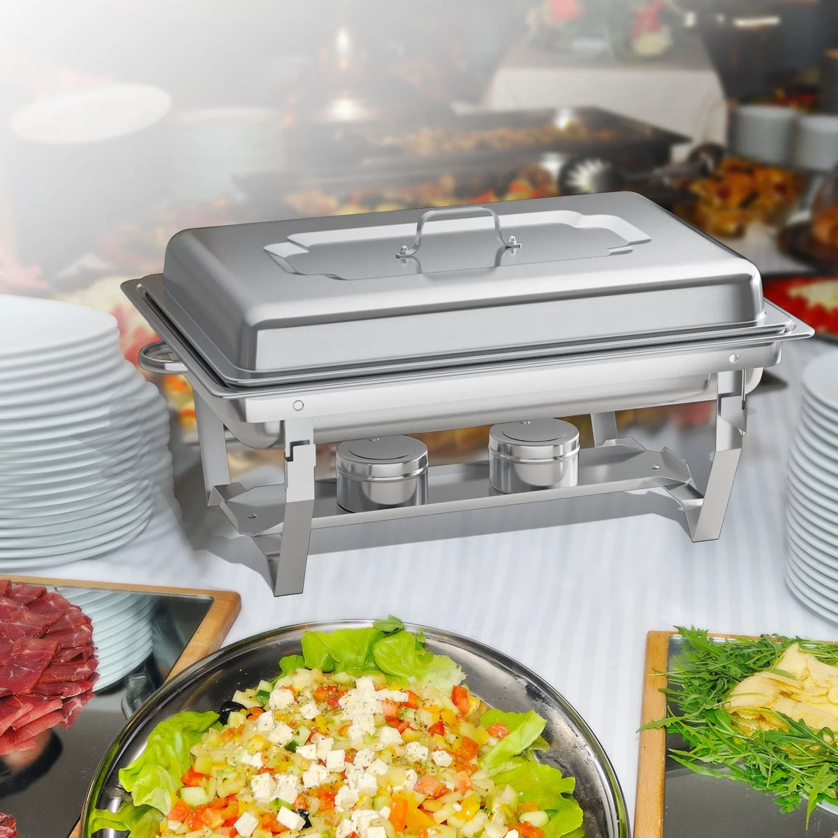 2 Pack 8QT Stainless Steel Chafing Dish Buffet Set H980