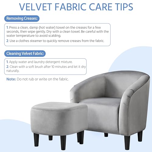 Fabric Accent Armchair with Ottoman U9584