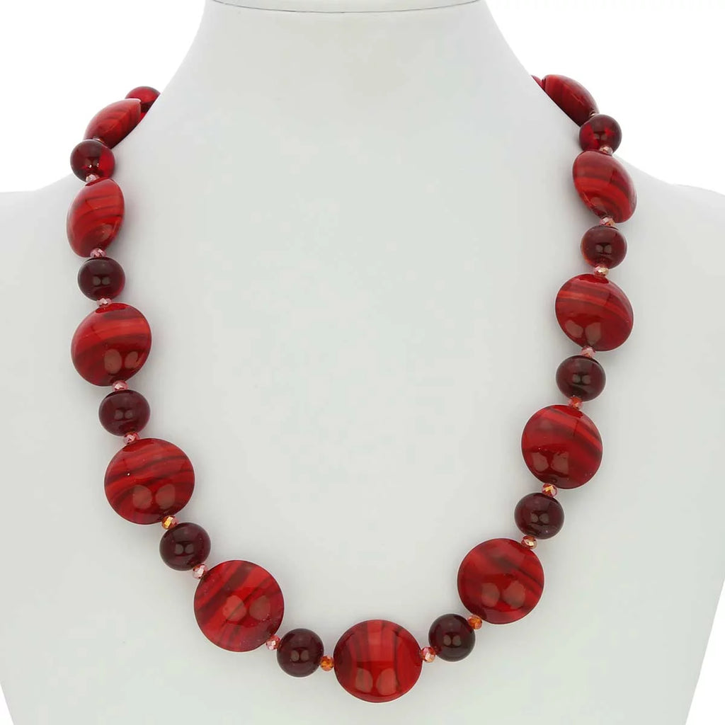 Ruby Red Murano Glass Necklace Q744470