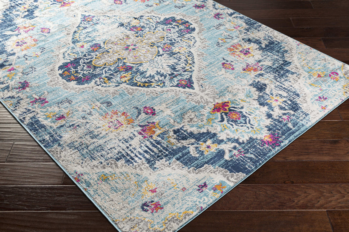 Blue 3x12 Traditional Runner Area Rug D907