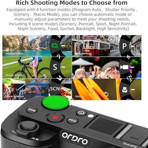 Mirrorless Camera with 16-80 mm 5X Optical Zoom Lens, 3.2 Inch Flip Screen, 4K 30fps Video Camera X1055