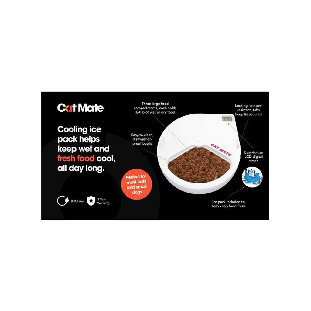 Five-meal Automatic Pet Feeder with Stainless Steel Bowl Inserts and Ice Packs I23737