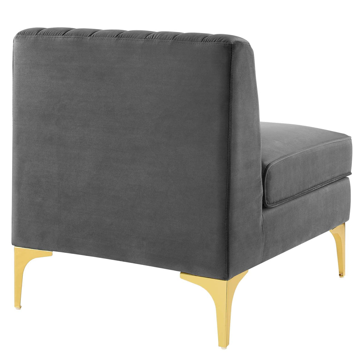 Gray Channel Tufted Performance Velvet Armless Chair A71000