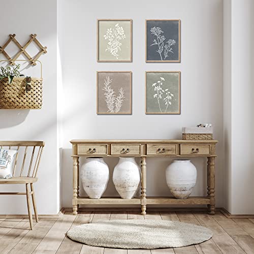 Framed Boho Botanical Print Wall Art Set of 4 Brown 12x16 G9235