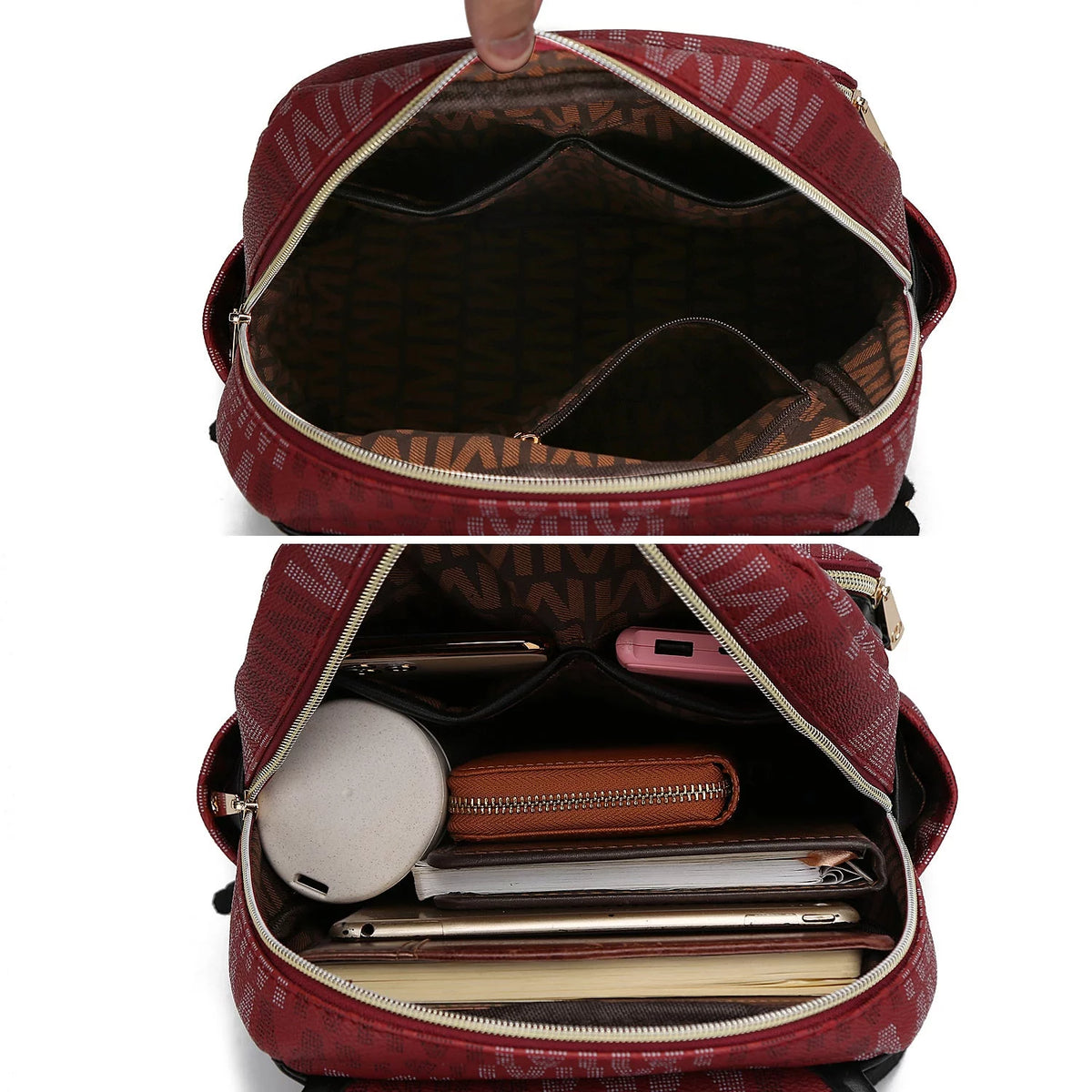 Black Vegan Leather Backpack S605
