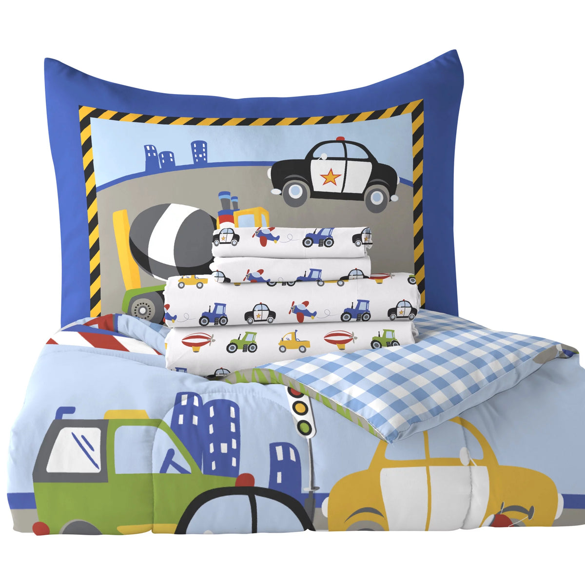 Twin 5 Piece Cotton Polyester Bed-in-a-Bag O603609