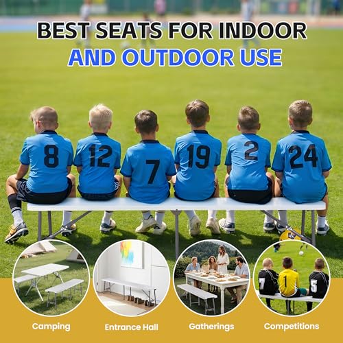 White 6ft Plastic Folding Bench Y851
