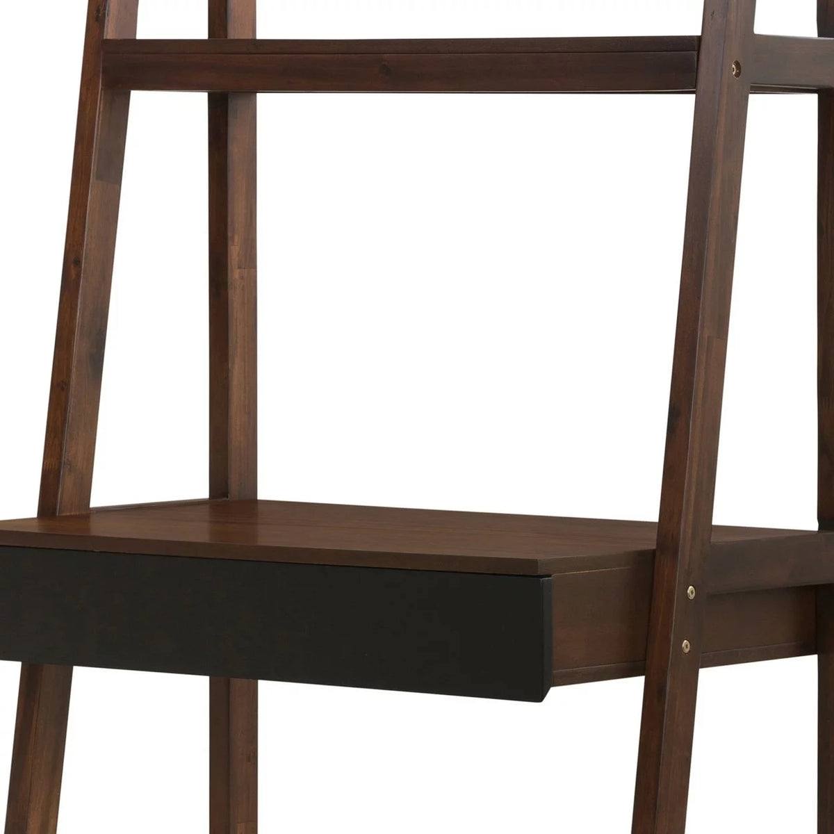68 Inch Desk with 1 Drawer Espresso Brown Acacia Wood A389310