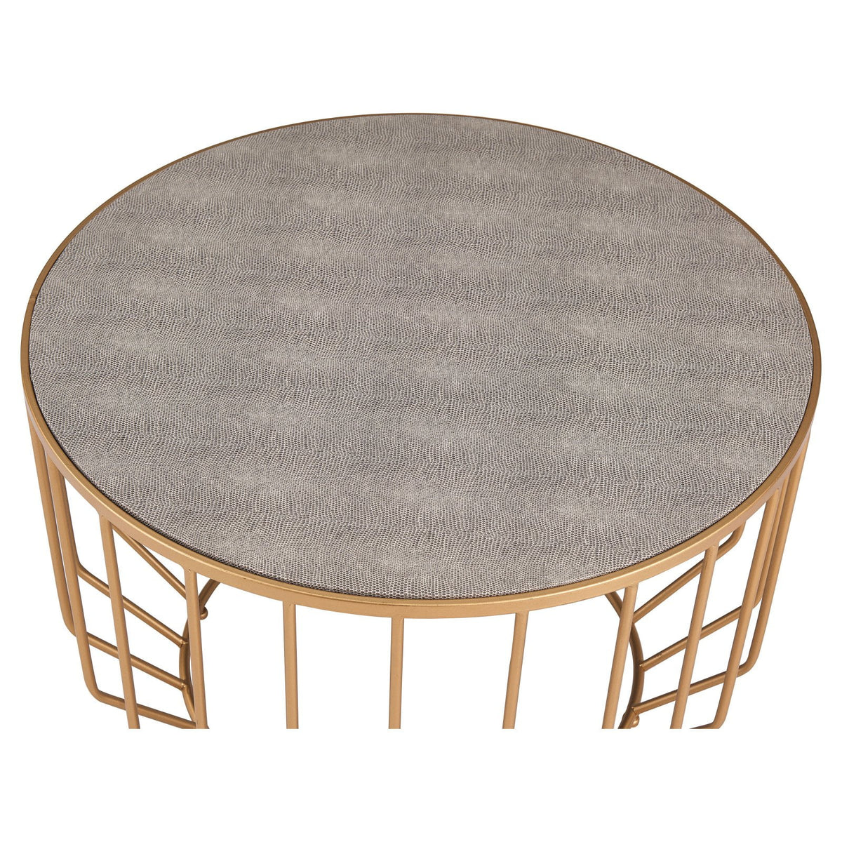 Gray Faux Shagreen Coffee Table Set of 2 V852