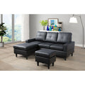 Black Reversible Sectional with Ottoman U440