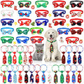 50 Pieces Dog Bow Tie Collar Set with Adjustable Collar U213