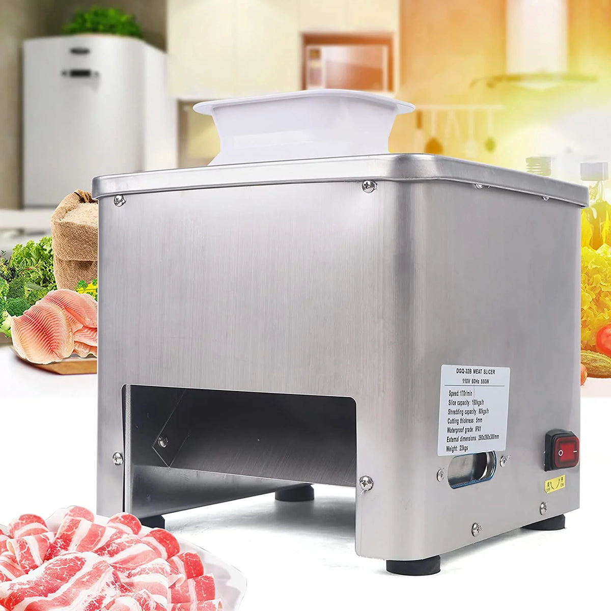 Electric Meat Cutting Machine with Stainless Steel Blade M491616