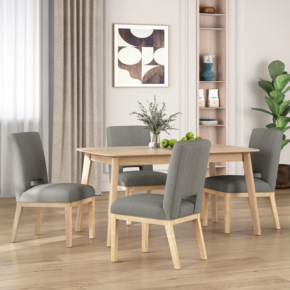 Fabric Upholstered Dining Chairs Set of 4 E32719