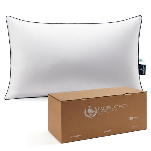 King Size Feather and Down Cotton Bed Pillows 2 Pack N9367