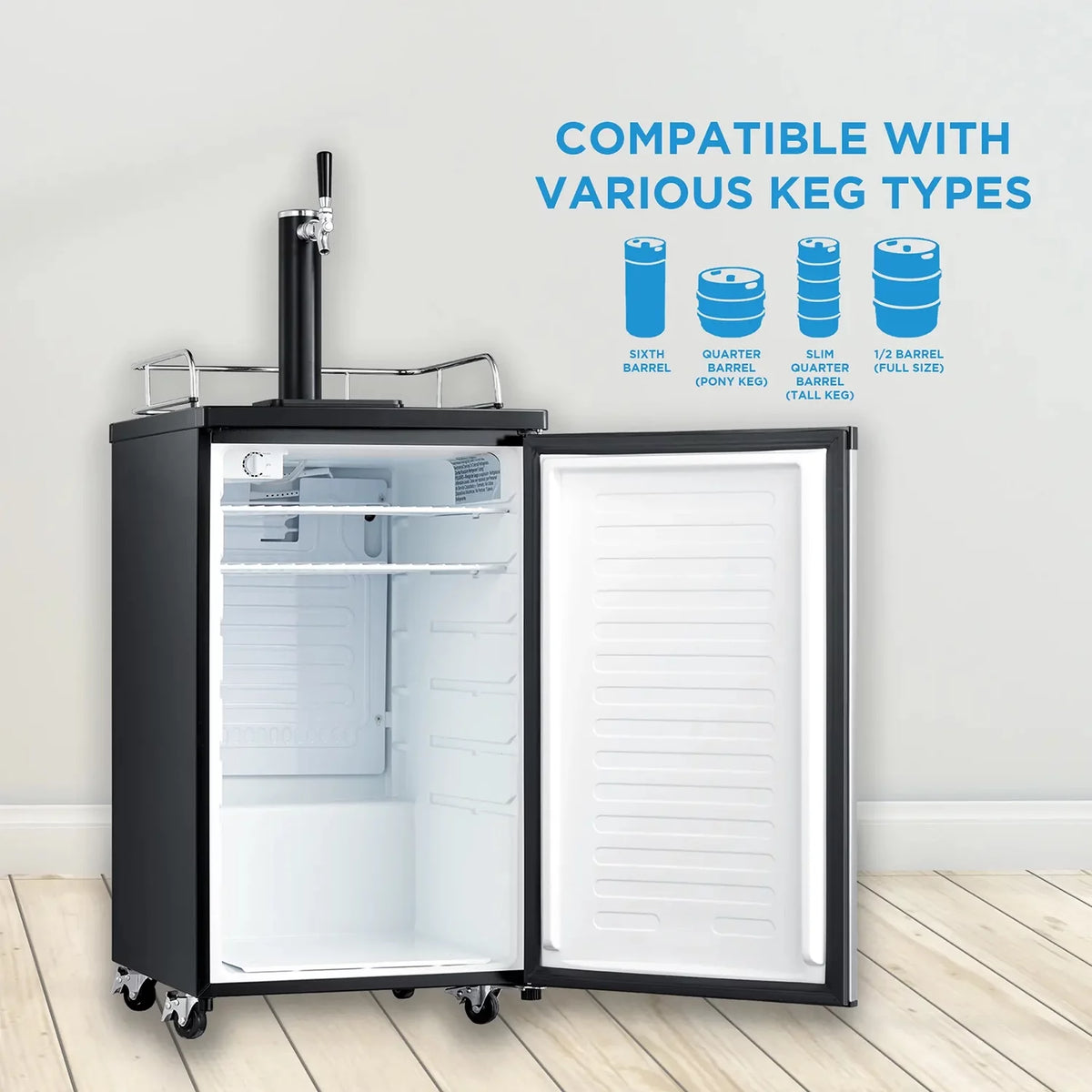 Black Single Tap Kegerator T659564