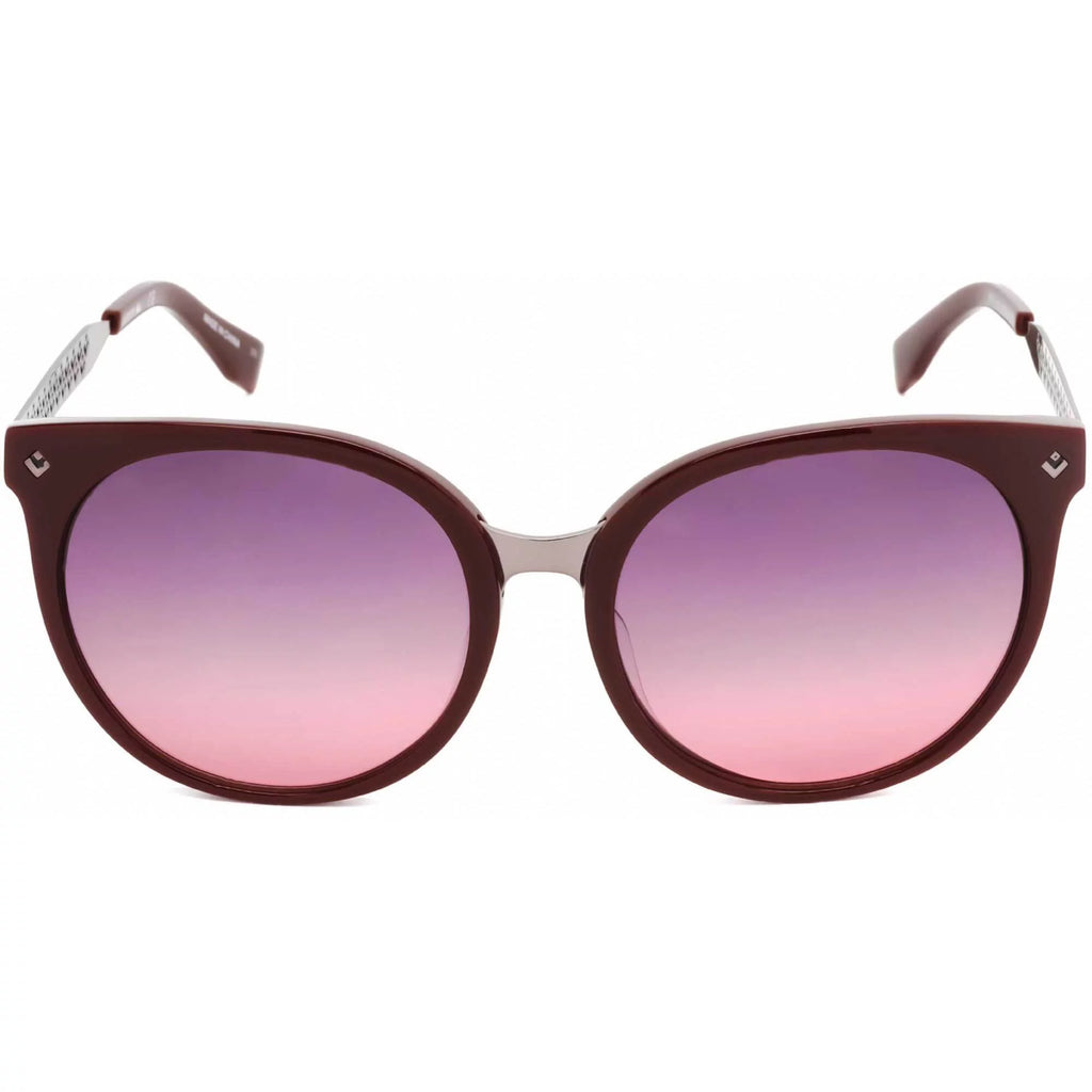 Men's Burgundy Silver Frame Sunglasses V305