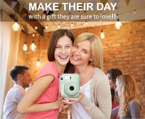 Instant Film Camera Pastel Blue with Twin Pack Instant Film 20 Prints and Case O6965
