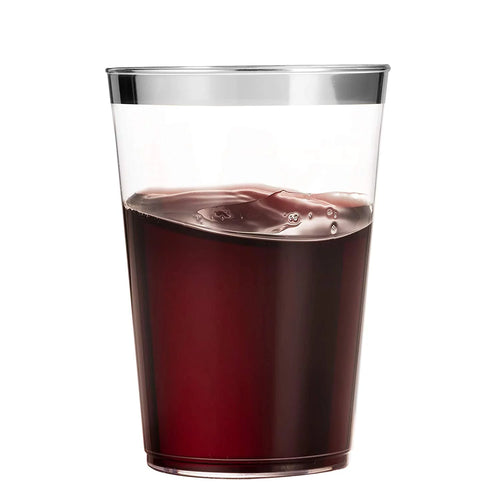 100 Silver Plastic Cups 10 Oz T2154