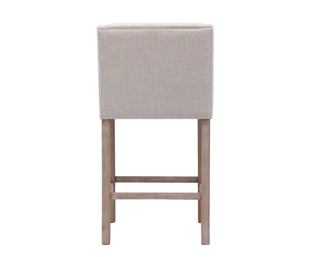 30" Beige Linen Tufted Bar Stools Set of 2 X9118