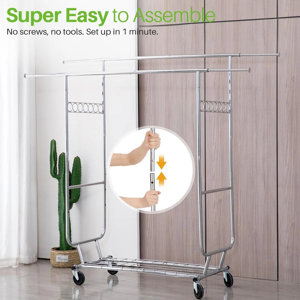 600 lbs Heavy Duty Garment Rack with Shelves P303