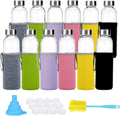 12 Pcs 18oz Clear Glass Water Bottles M69021