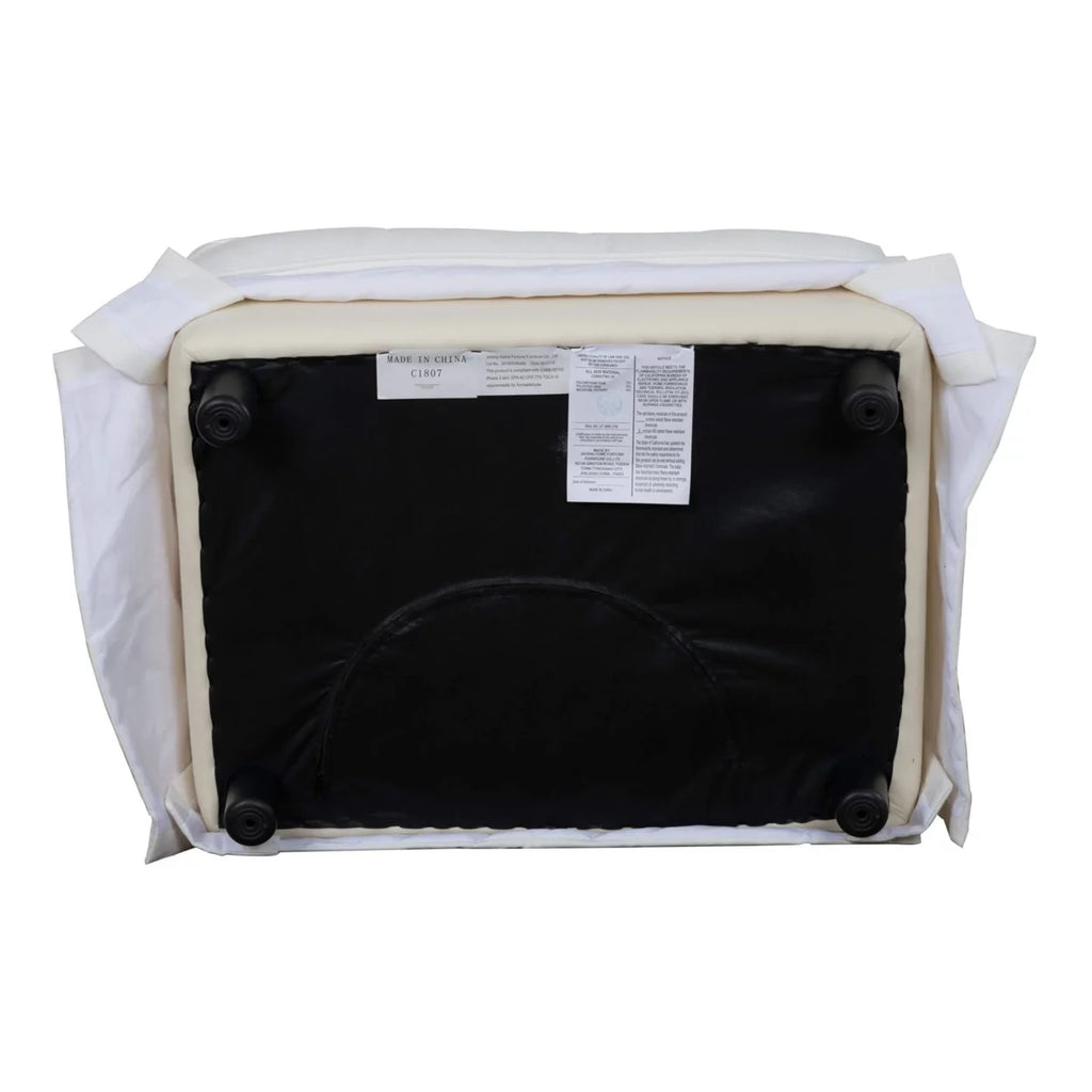 White Upholstered Ottoman O682