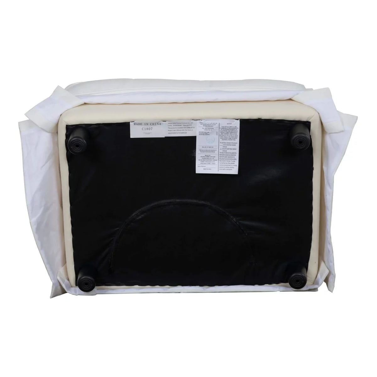 White Upholstered Ottoman O682