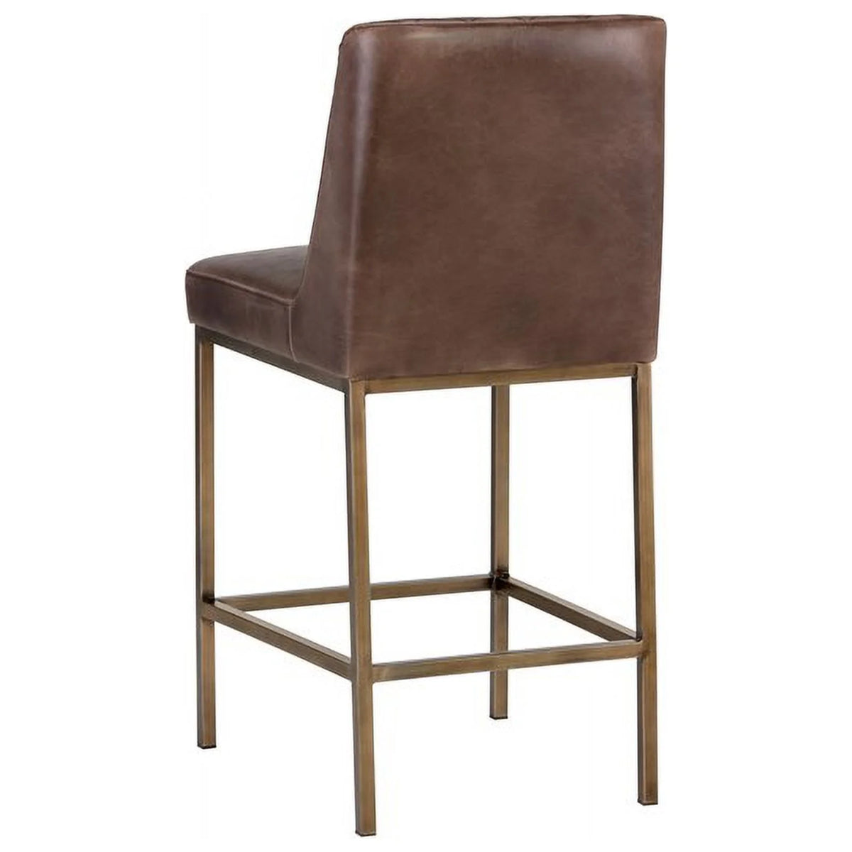 Brown Faux Leather Counter Stool Set of 3 B692