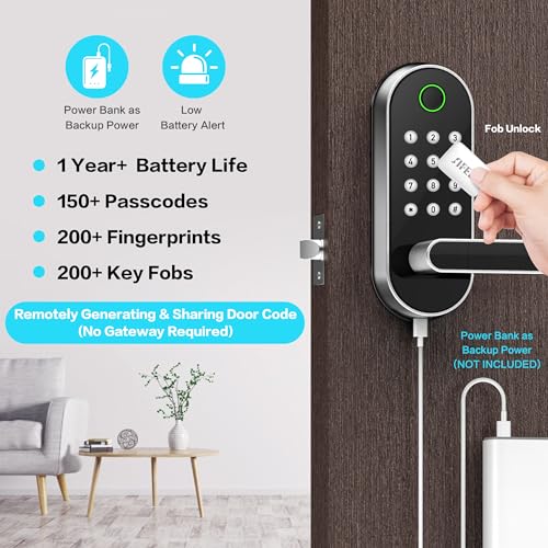 Fingerprint Smart Door Lock Silver E6596