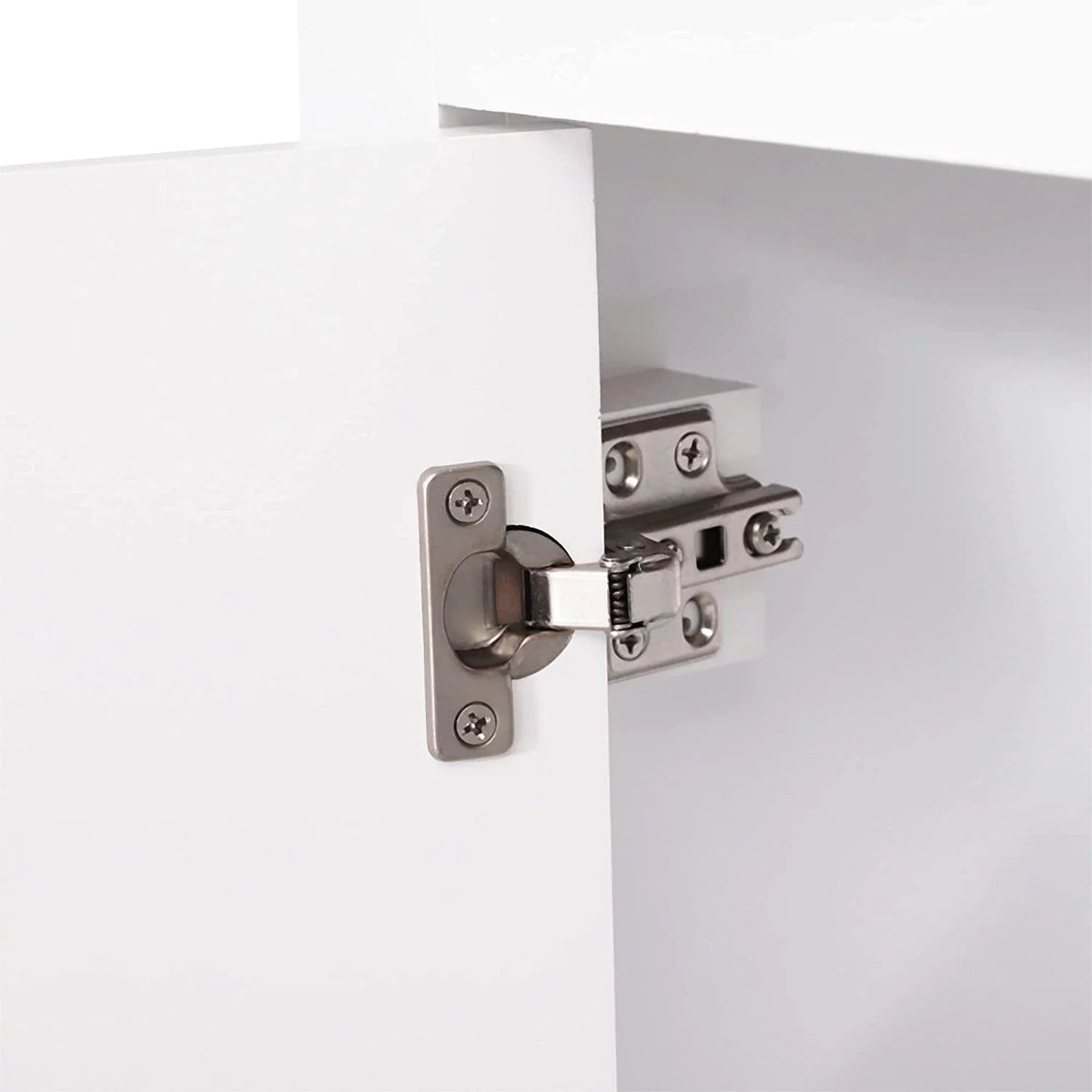 White 3-Tier Double Door Storage Cabinet Y9090